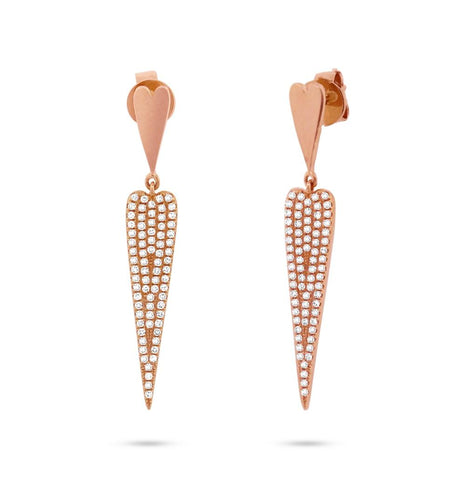 0.36 Ctw 14k Rose Gold Diamond Pave Earring