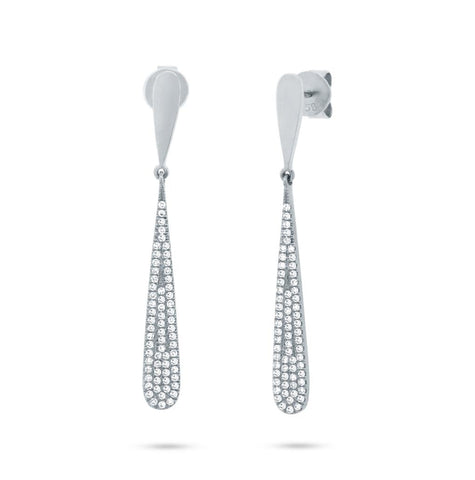 0.31 Ctw 14k White Gold Diamond Pave Earring