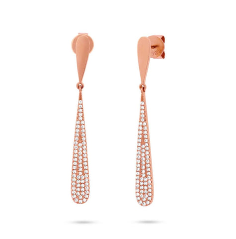 0.31 Ctw 14k Rose Gold Diamond Pave Earring