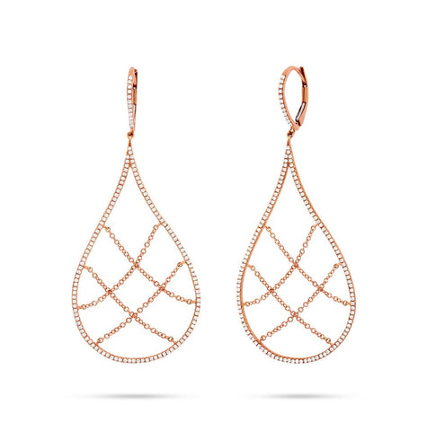 0.74 Ctw 14k Rose Gold Diamond Earring