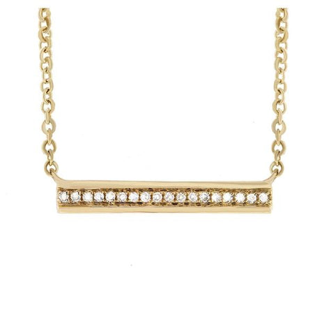 0.06 Ctw 14k Yellow Gold Diamond Bar Necklace