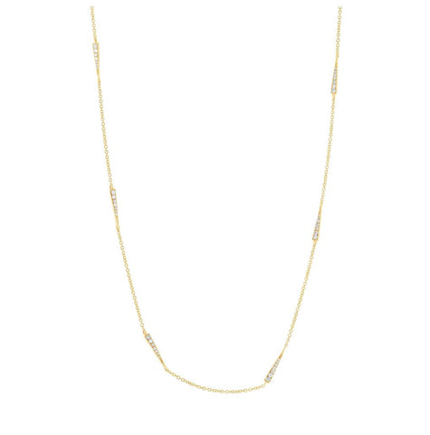 0.83 Ctw 14k Yellow Gold Diamond Triangle Necklace