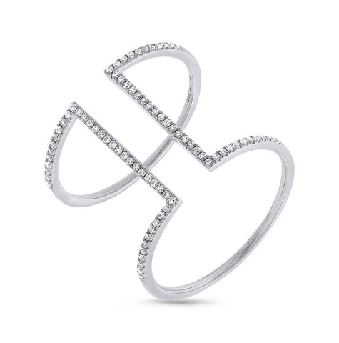 0.22 Ctw 14k White Gold Diamond Womens Ring Size 6