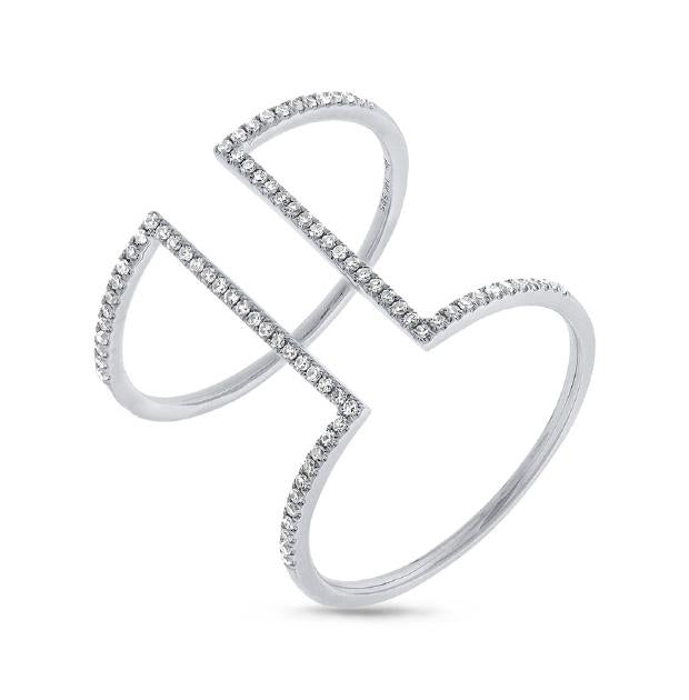 0.22 Ctw 14k White Gold Diamond Womens Ring