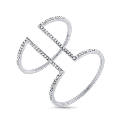 0.22 Ctw 14k White Gold Diamond Womens Ring