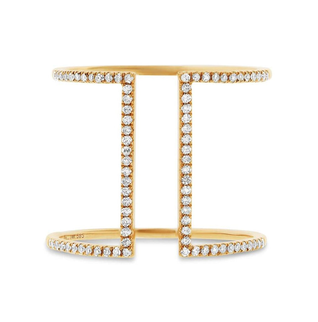 0.22 Ctw 14k Yellow Gold Diamond Womens Ring Size 8