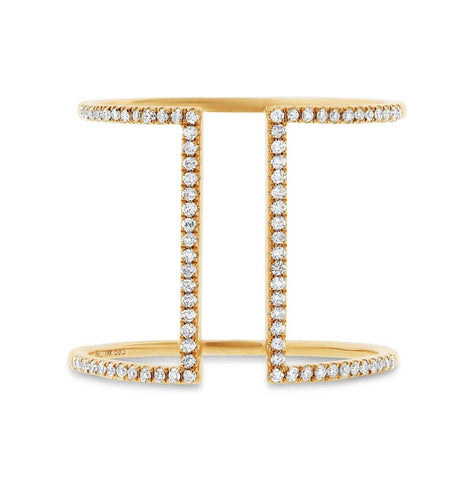 0.22 Ctw 14k Yellow Gold Diamond Womens Ring Size 8