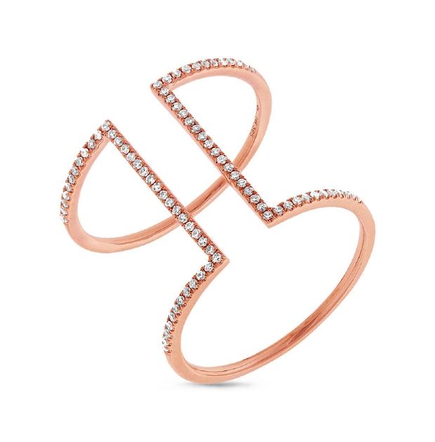 0.22 Ctw 14k Rose Gold Diamond Womens Ring