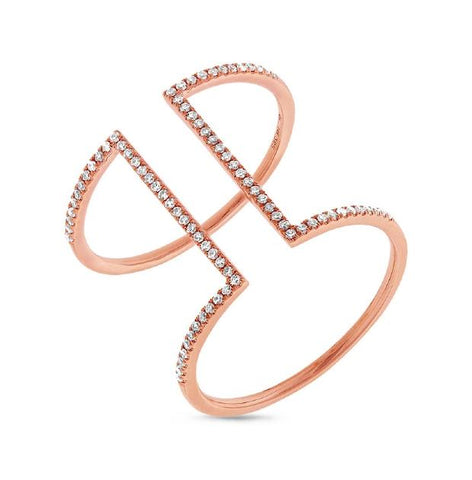 0.22 Ctw 14k Rose Gold Diamond Womens Ring