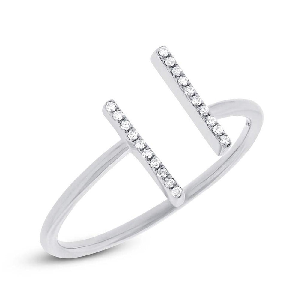 0.06 Ctw 14k White Gold Diamond Womens Ring Size 9