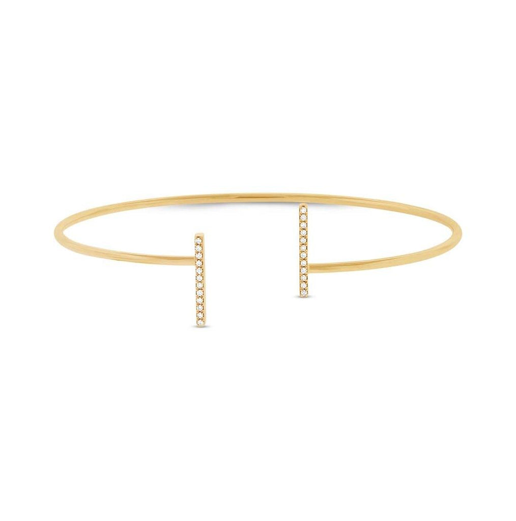 0.08 Ctw 14k Yellow Gold Diamond Bangle Bracelet