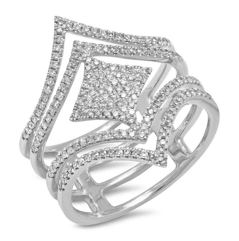 0.49 Ctw 14k White Gold Diamond Womens Ring
