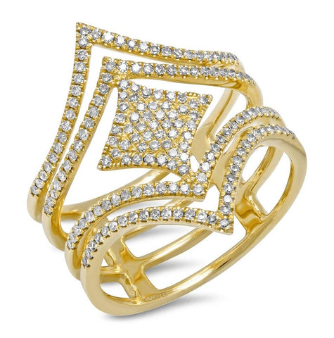 0.49 Ctw 14k Yellow Gold Diamond Womens Ring