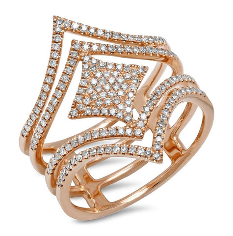 0.49 Ctw 14k Rose Gold Diamond Womens Ring