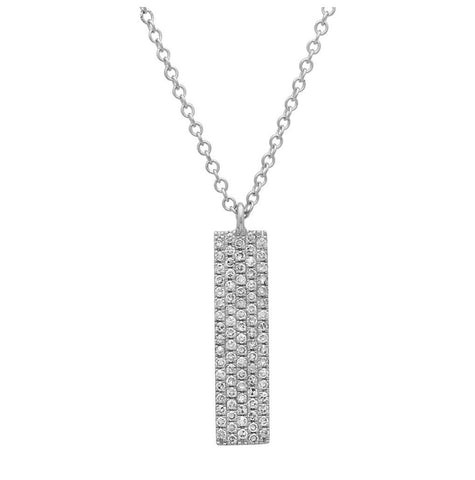 0.25 Ctw 14k White Gold Diamond Pave Pendant Necklace With 18 Inch Chain