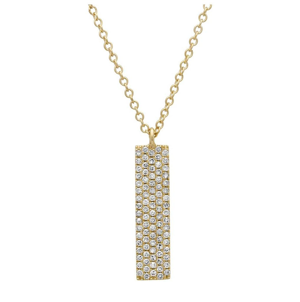 0.25 Ctw 14k Yellow Gold Diamond Pave Pendant Necklace With 18 Inch Chain