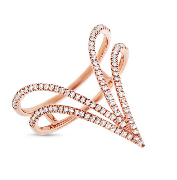 0.26 Ctw 14k Rose Gold Diamond Womens Ring