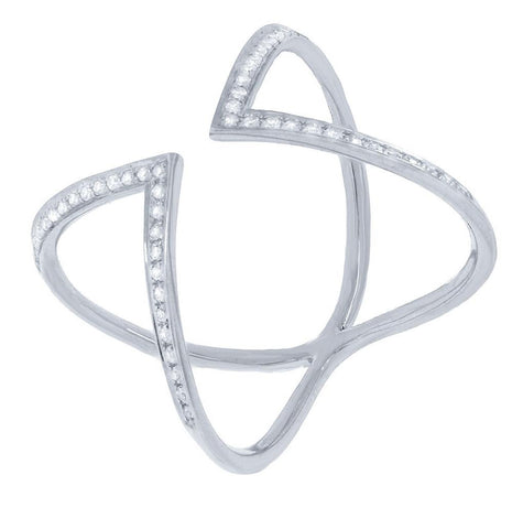 0.17 Ctw 14k White Gold Diamond Womens Ring Size 6