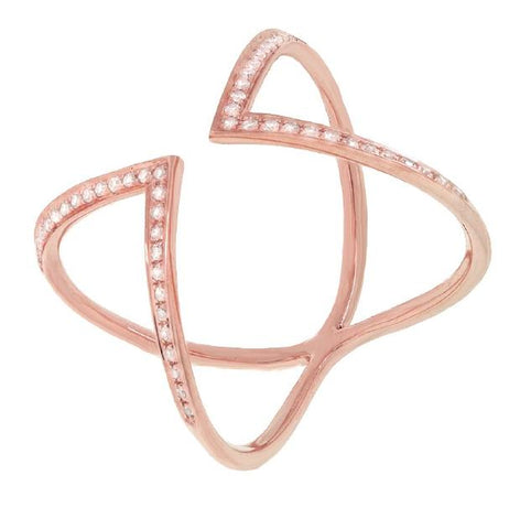 0.17 Ctw 14k Rose Gold Diamond Womens Ring