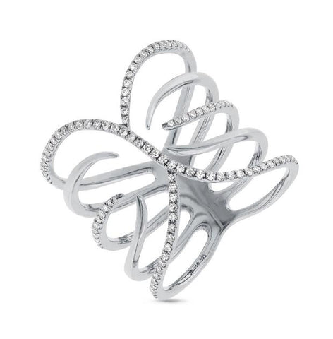 0.30 Ctw 14k White Gold Diamond Womens Ring