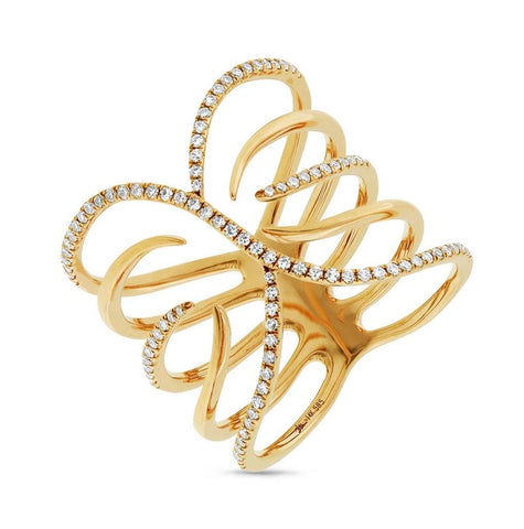 0.30 Ctw 14k Yellow Gold Diamond Womens Ring Size 10