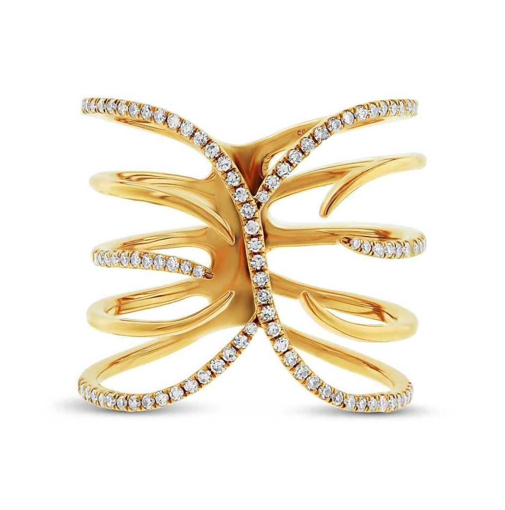 0.30 Ctw 14k Yellow Gold Diamond Womens Ring Size 7.5