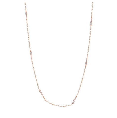 0.83 Ctw 14k Rose Gold Diamond Triangle Necklace