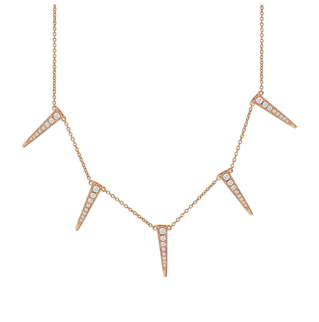 0.42 Ctw 14k Rose Gold Diamond Triangle Necklace