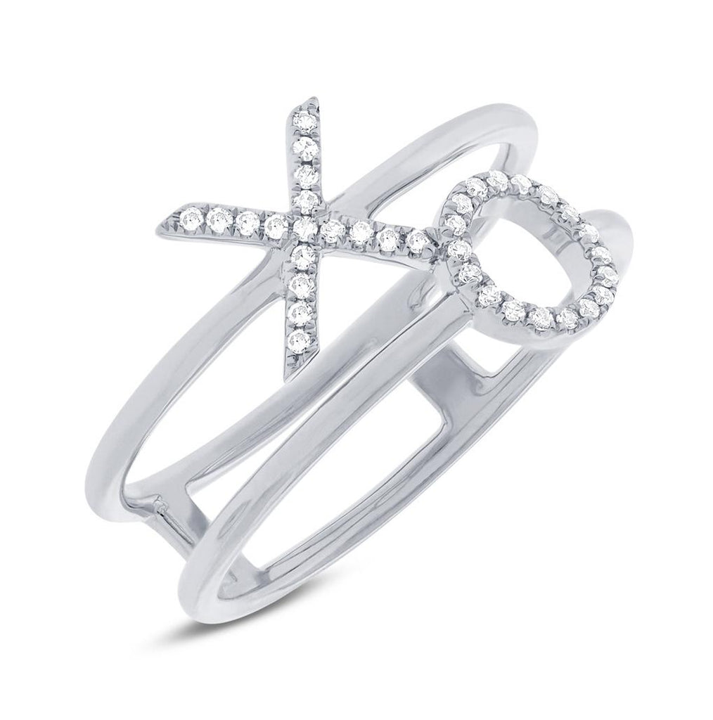 0.09 Ctw 14k White Gold Diamond "xo" Ring