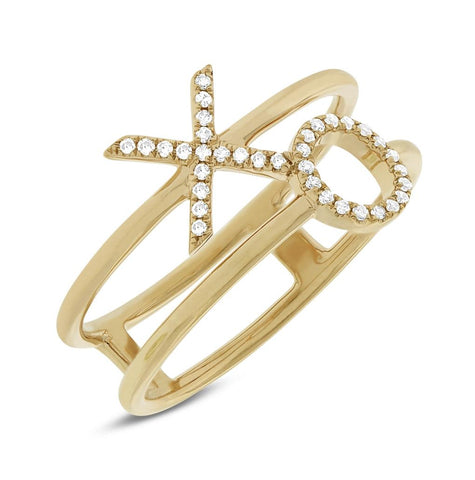 0.09 Ctw 14k Yellow Gold Diamond "xo" Ring