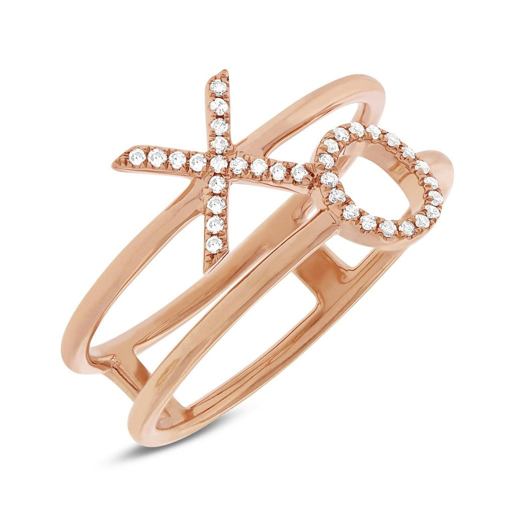 0.09 Ctw 14k Rose Gold Diamond "xo" Ring