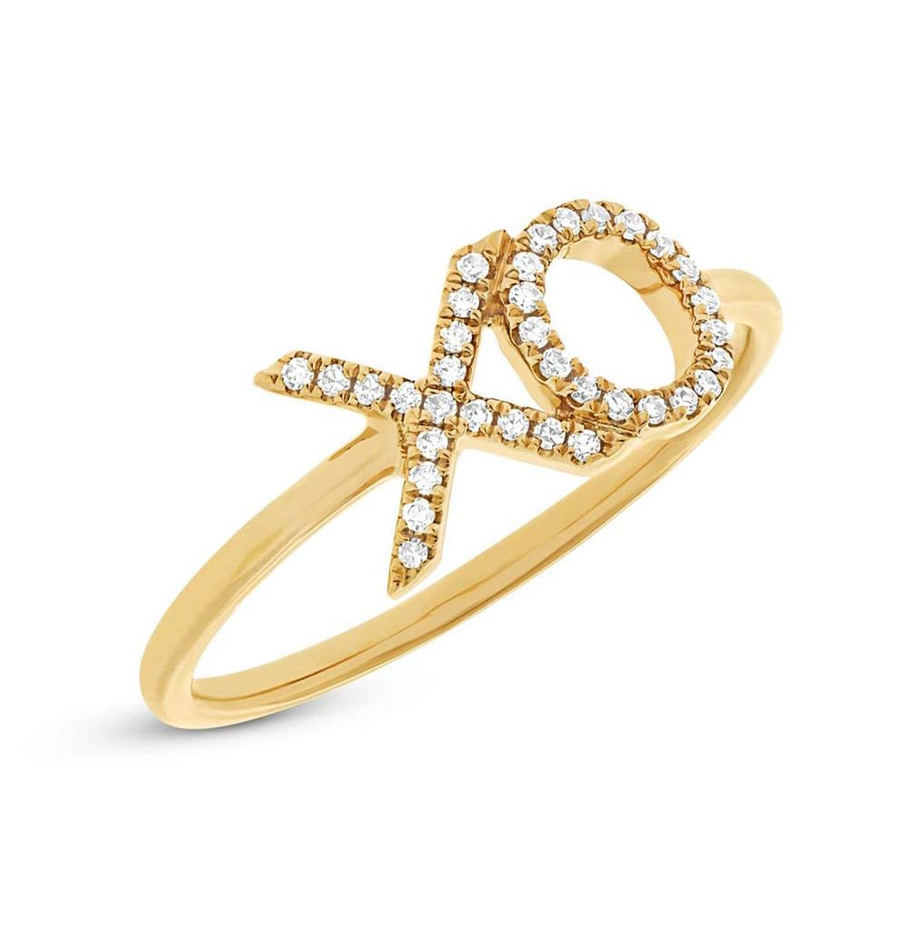 0.09 Ctw 14k Yellow Gold Diamond "xo" Ring Size 5