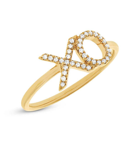 0.09 Ctw 14k Yellow Gold Diamond "xo" Ring Size 5