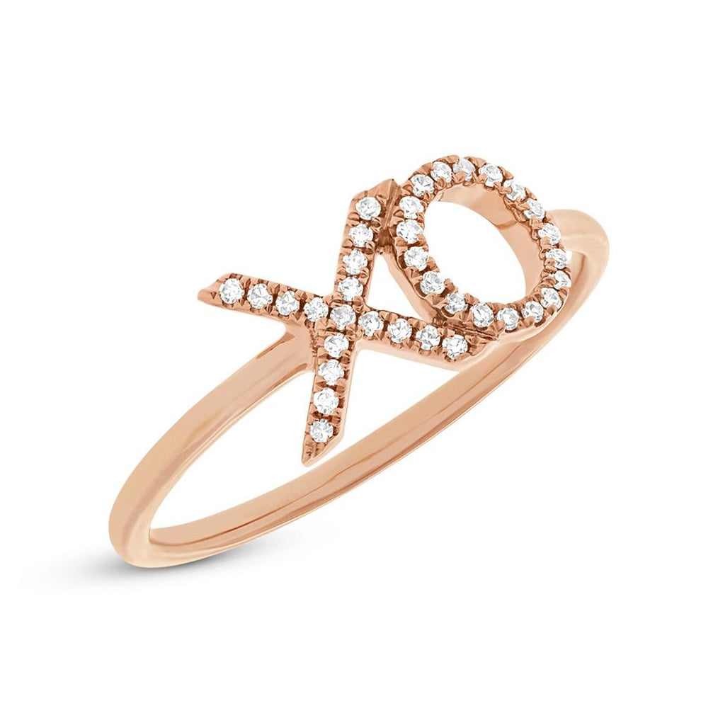 0.09 Ctw 14k Rose Gold Diamond "xo" Ring