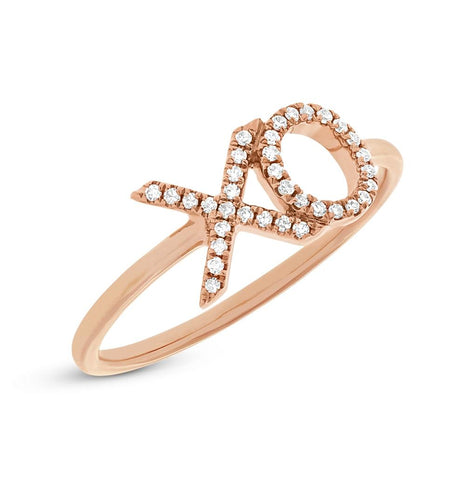 0.09 Ctw 14k Rose Gold Diamond "xo" Ring