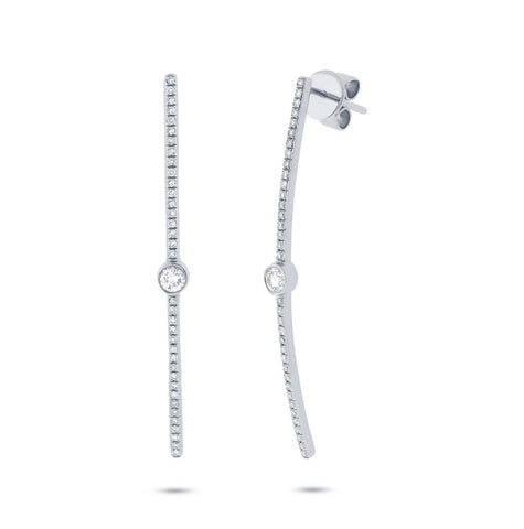 0.32 Ctw 14k White Gold Diamond Earring