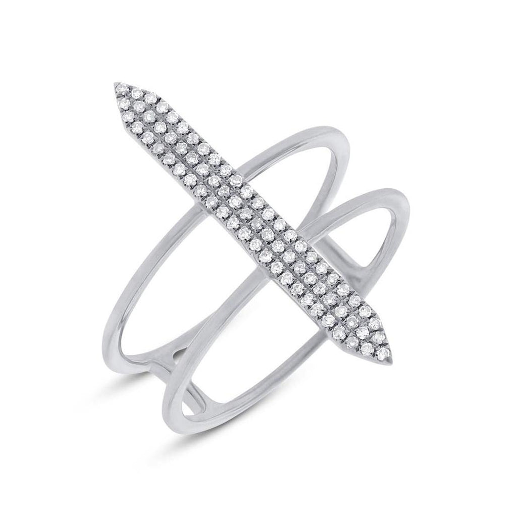 0.18 Ctw 14k White Gold Diamond Womens Ring Size 5