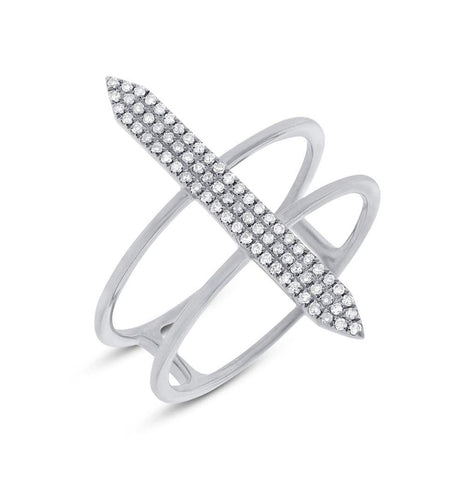 0.18 Ctw 14k White Gold Diamond Womens Ring Size 5