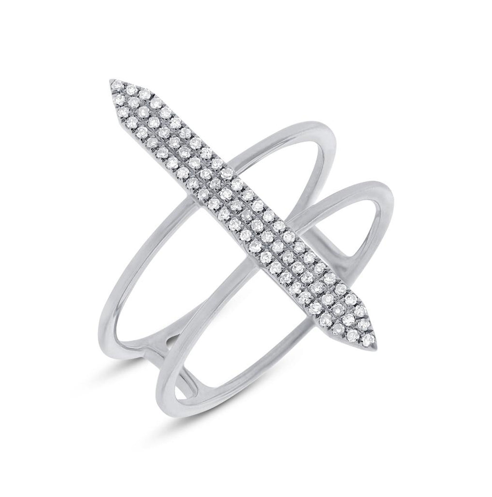 0.18 Ctw 14k White Gold Diamond Womens Ring