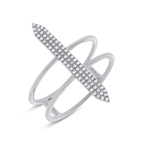 0.18 Ctw 14k White Gold Diamond Womens Ring