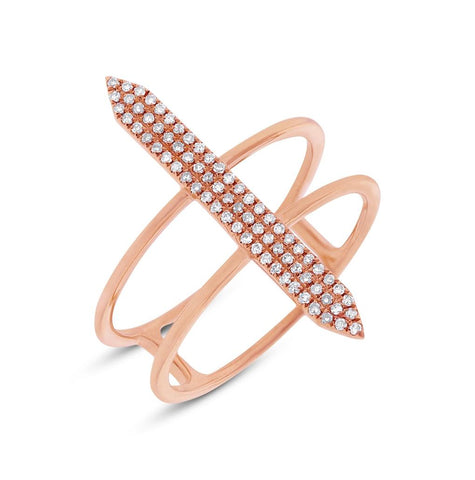 0.18 Ctw 14k Rose Gold Diamond Womens Ring