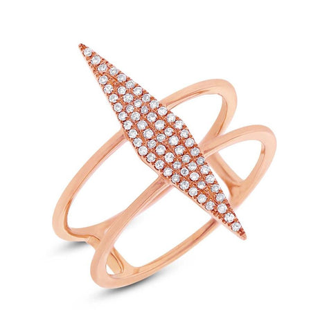 0.16 Ctw 14k Rose Gold Diamond Womens Ring Size 6