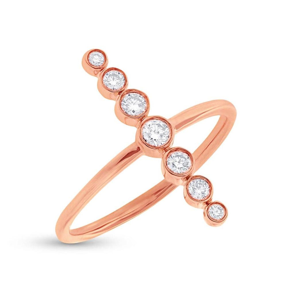 0.26 Ctw 14k Rose Gold Diamond Womens Ring Size 6