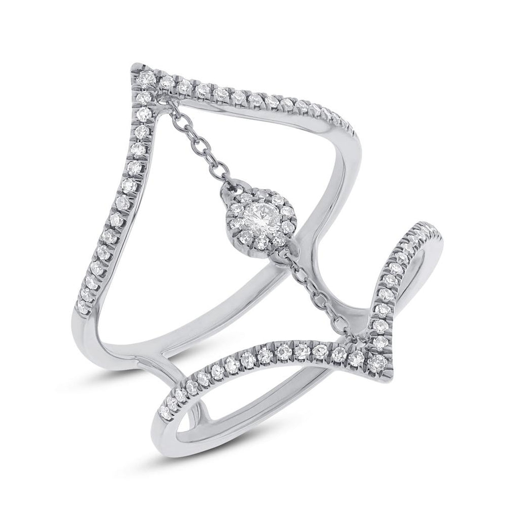 0.26 Ctw 14k White Gold Diamond Womens Ring