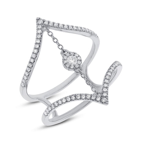 0.26 Ctw 14k White Gold Diamond Womens Ring