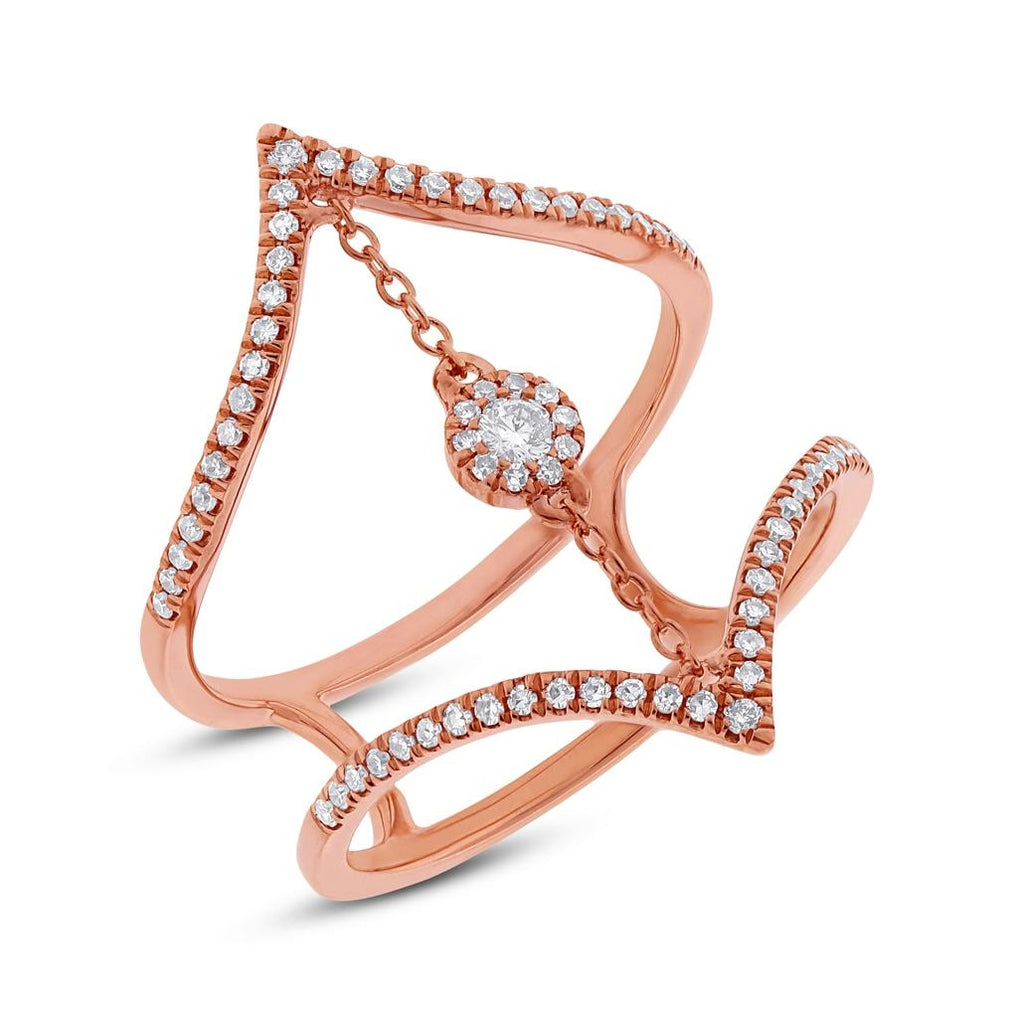 0.26 Ctw 14k Rose Gold Diamond Womens Ring