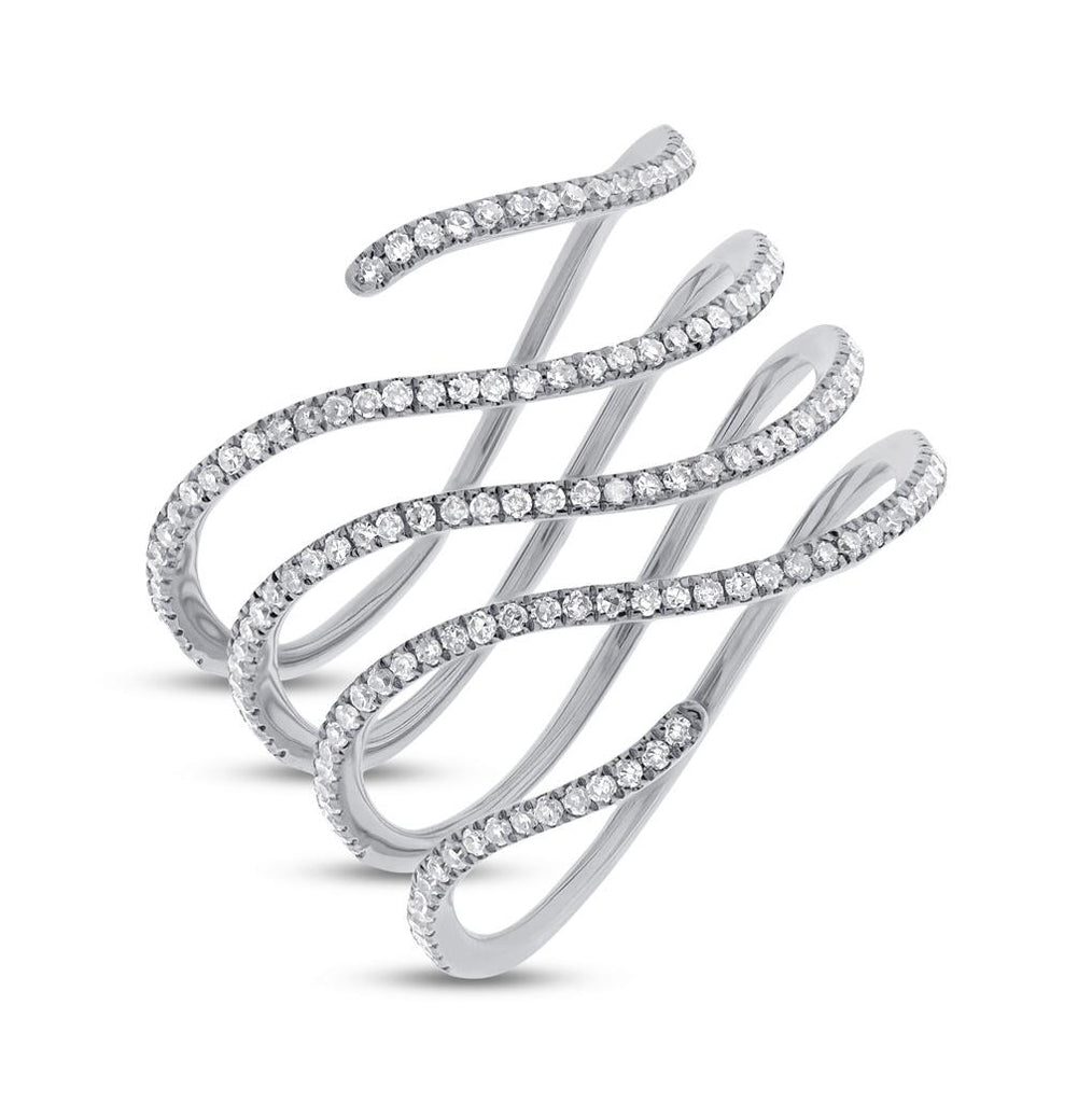 0.43 Ctw 14k White Gold Diamond Womens Ring