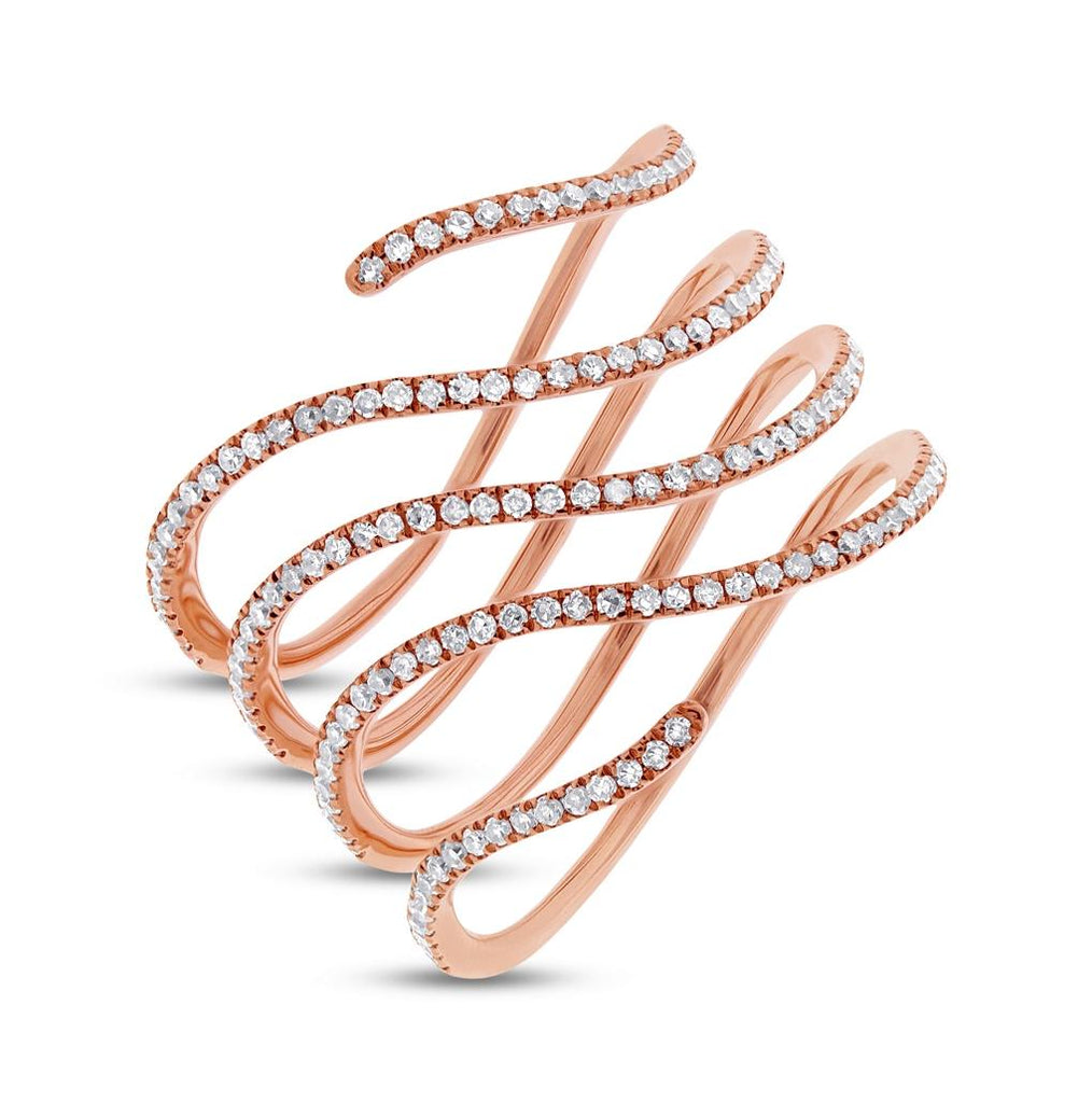 0.43 Ctw 14k Rose Gold Diamond Womens Ring