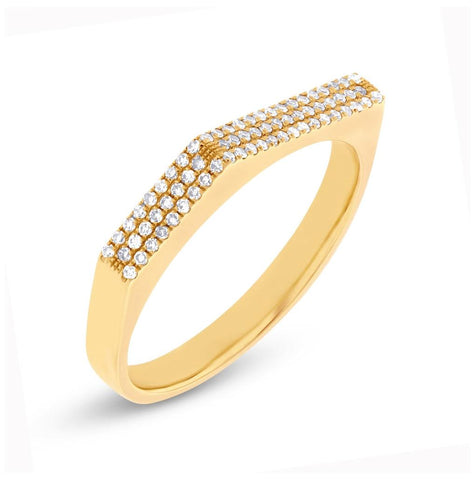 0.15 Ctw 14k Yellow Gold Diamond Pave Womens Ring