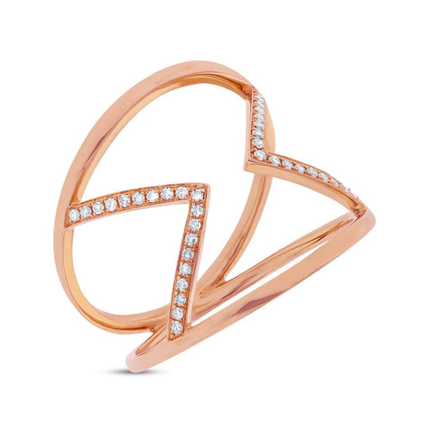 0.13 Ctw 14k Rose Gold Diamond Womens Ring